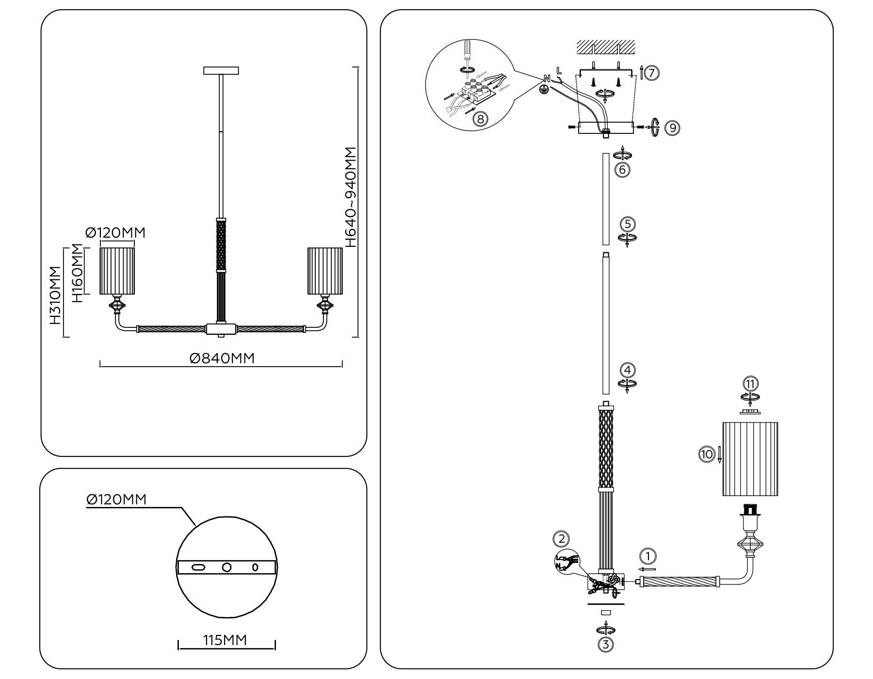 Люстра на штанге Ambrella Light HIGH LIGHT LH71503_AMB