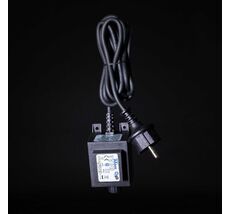 Трансформатор 20W для Силиконовых Нитей 24В, до 400 LED, Провод Черный Каучук, IP65 EA20-400L