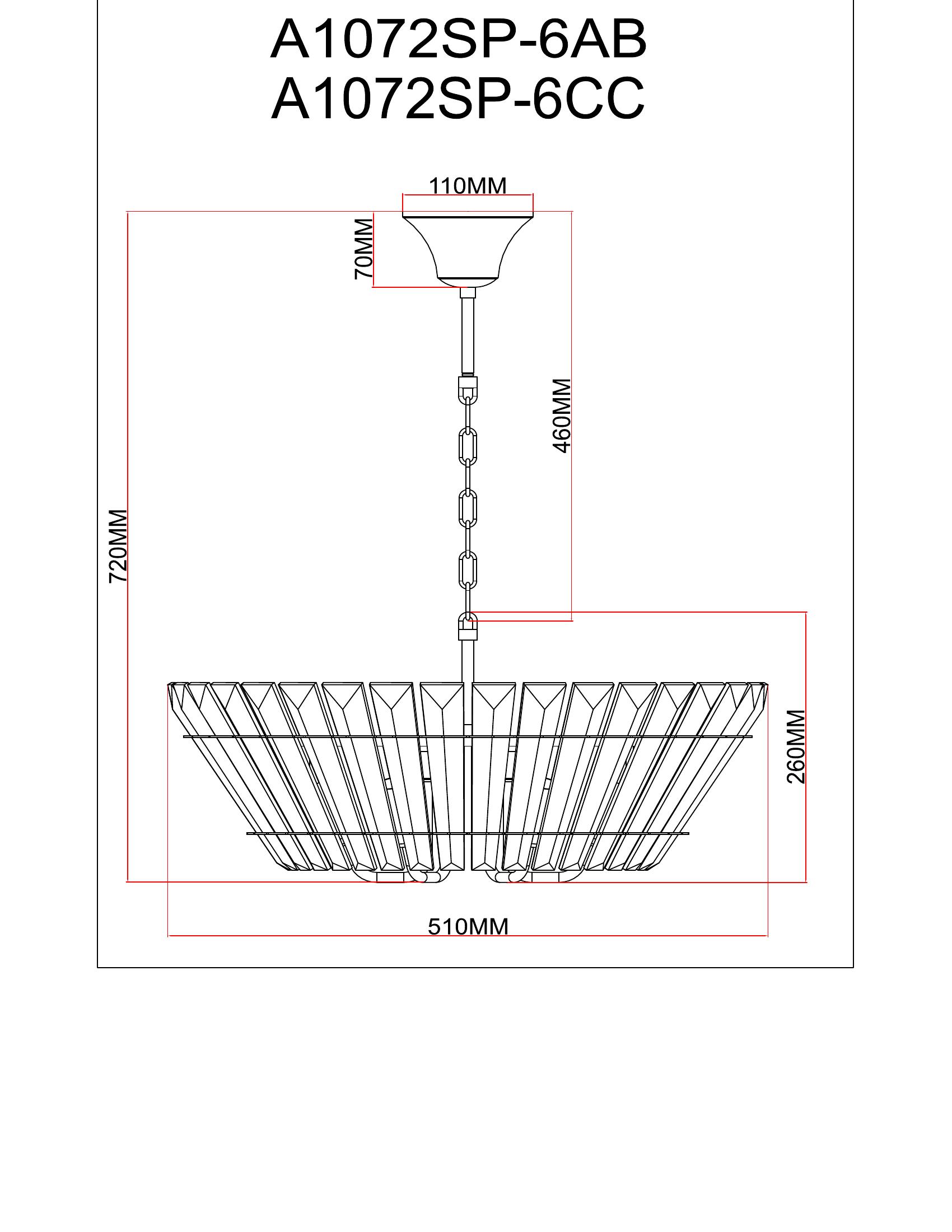Подвесная люстра Arte Lamp FLORIZEL A1072SP-6AB