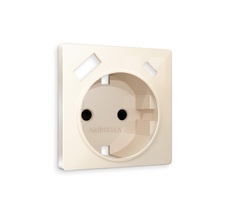 Лицевая панель для электрической розетки с заземлением со шторками 2USB A+C QUANT Ambrella Volt ALFA AP3100_AMB