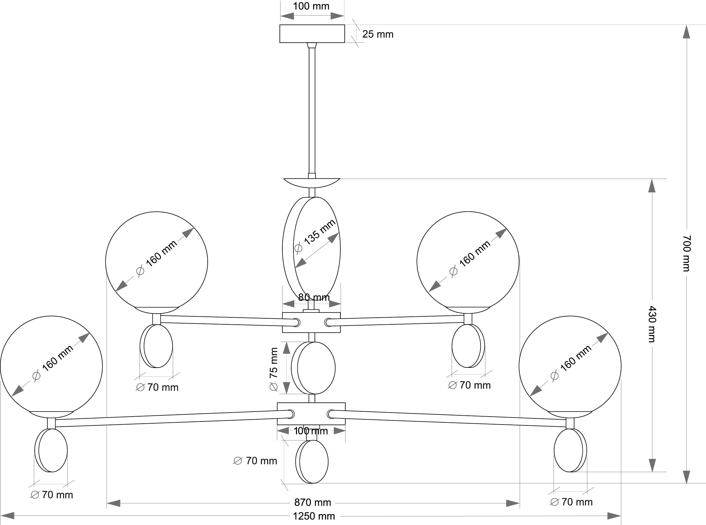 Подвесная люстра Kutek DIMARO DIM-ZWL-4(BN)