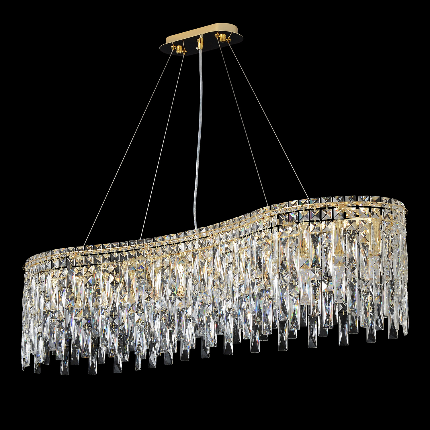 Подвесная люстра Crystal Lux ABRIL SP12 L1200 GOLD_CR