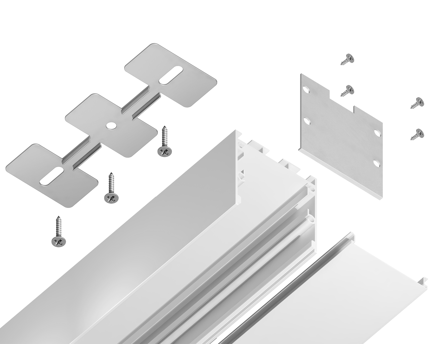 Алюминиевый профиль накладной/подвесной Profile System для ленты до 26мм Ambrella Light ILLUMINATION GP2550WH_AMB