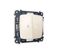 Выключатель двузхлавишный с подсветкой 5600K Ambrella Volt OMEGA QUANT MO304015_AMB