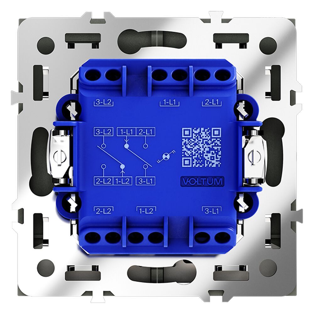 Проходной переключатель встраиваемый VOLTUM S70 двухклавишный с подсветкой 10А VLS020406
