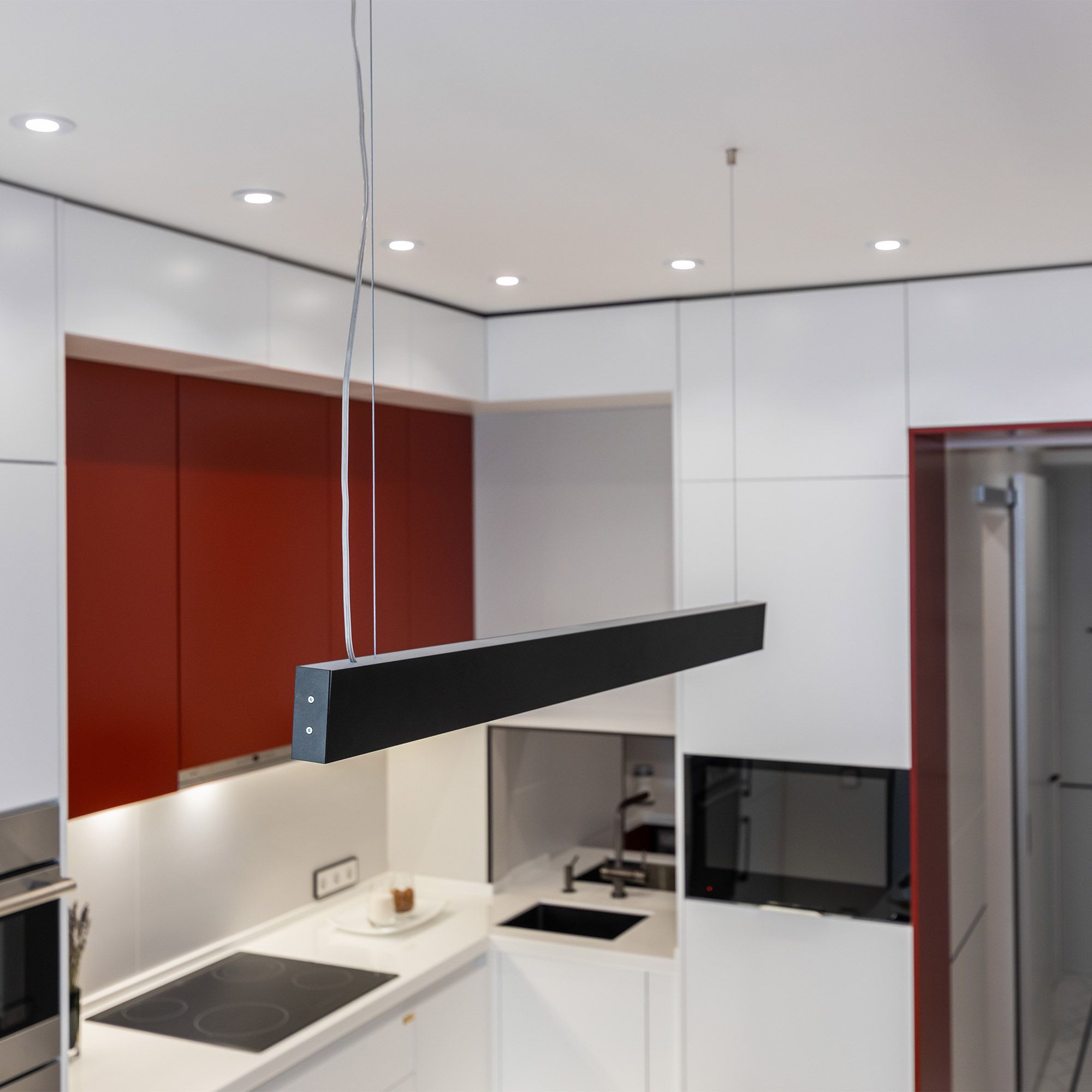 Подвесной светильник Elektrostandard Линейный светодиодный односторонний 103см 20Вт 4200К черная шагрень Grand a042949_ES