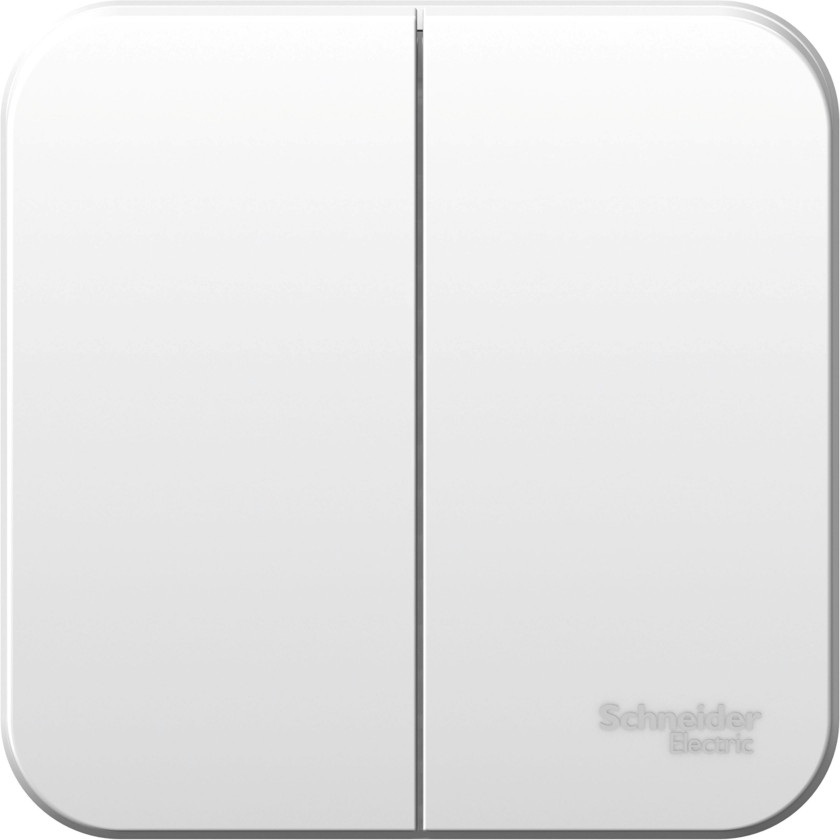 Выключатель накладной двухклавишный (белый) Systeme Electric BLNVA065001