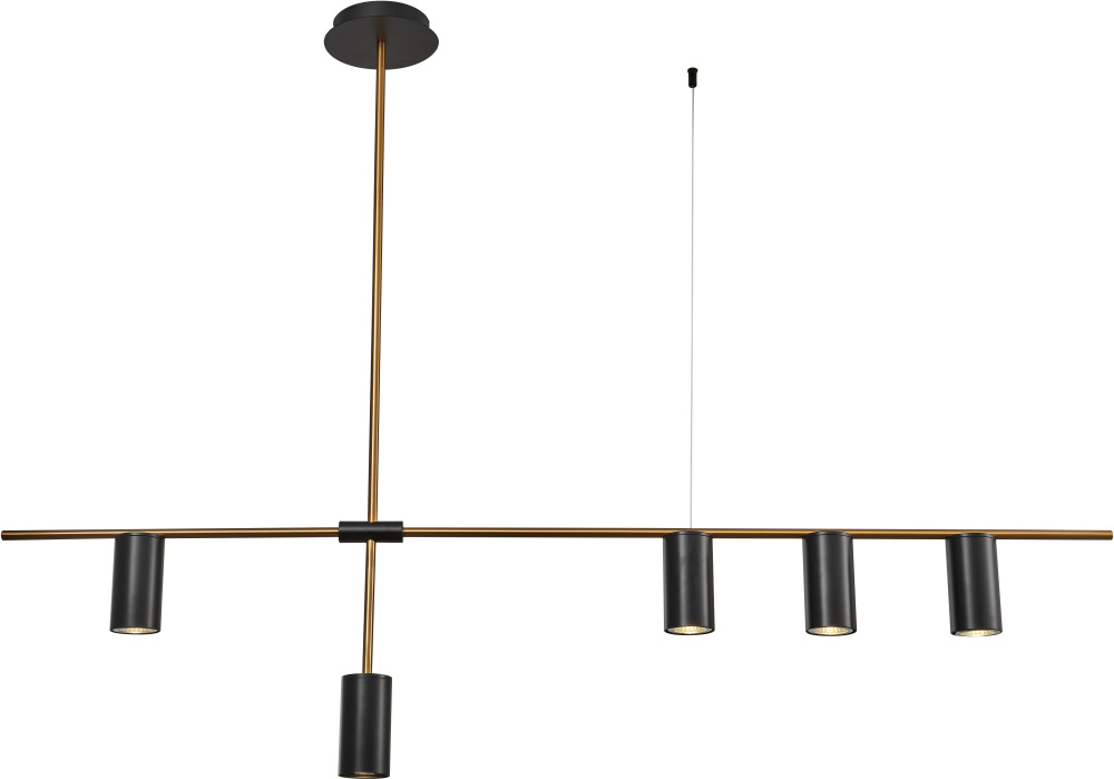 Люстра потолочная на штанге асимметричная (12024/5R Brass) Indigo V000029