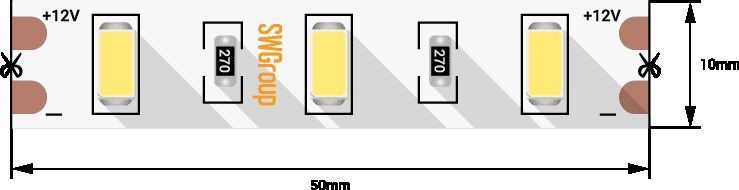 Лента со скотчем 3М светодиодная стандарт 5630, 60 LED/м, 12 Вт/м, 12В, IP20, Цвет: Теплый белый 00-00009714_SW