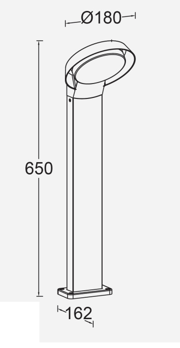 Наземный светильник светодиодный IP54 Oasis Light W1057-3K-650 Gr_OL
