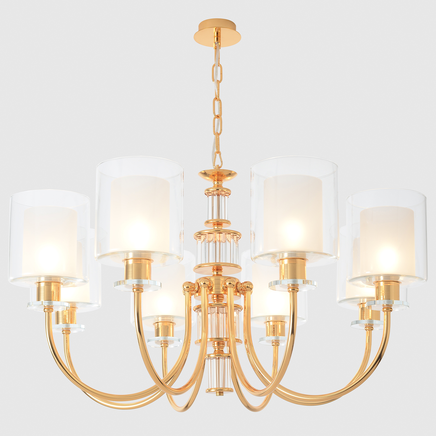 Подвесная люстра Crystal Lux ELENA ELENA SP8 GOLD_CR