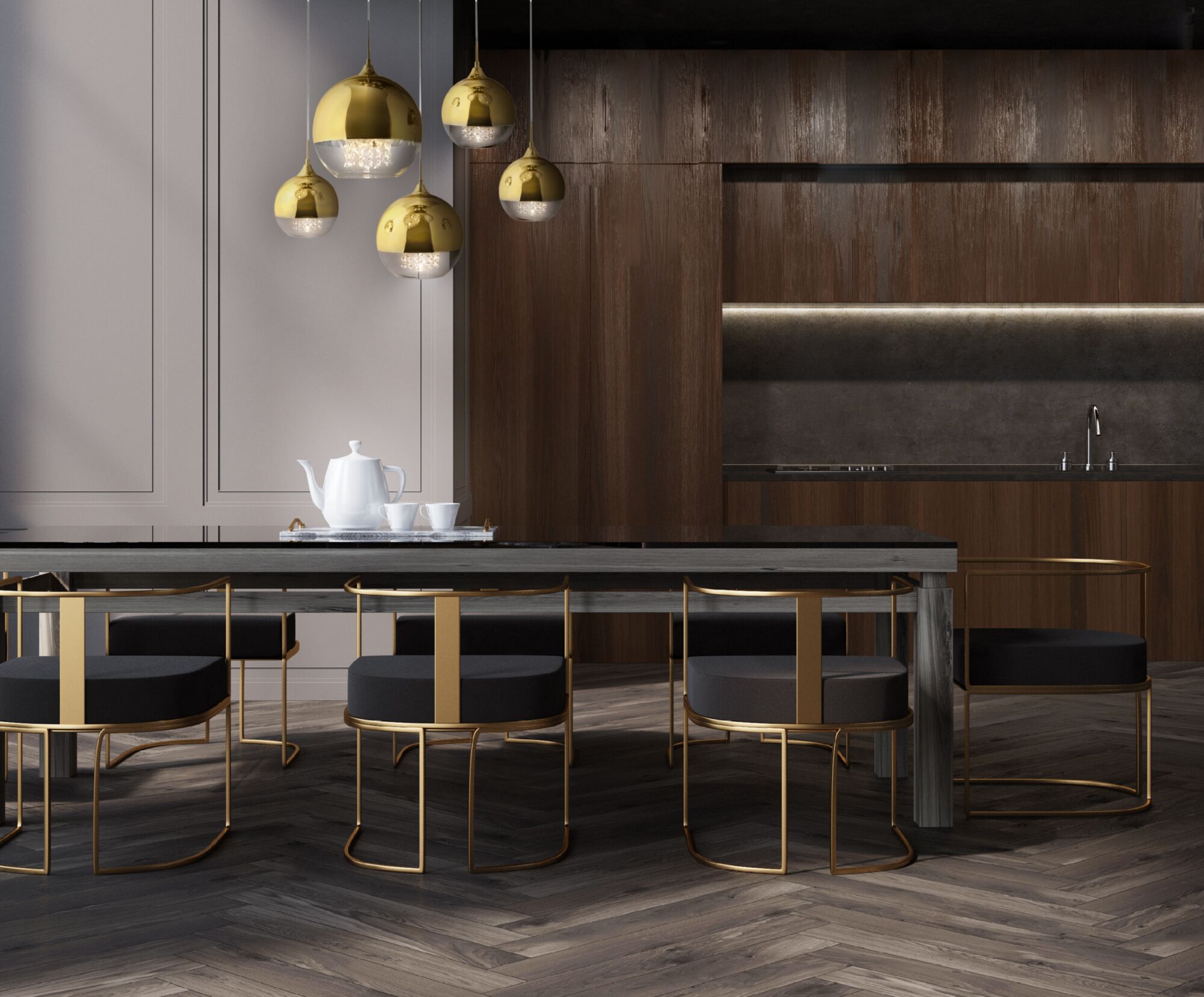 Подвесная люстра Maytoni Fermi P140-PL-170-5-G_MY