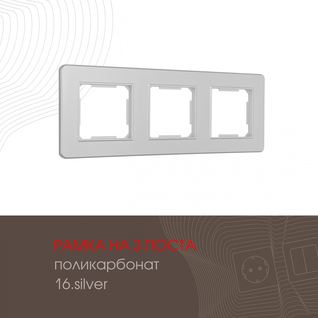 Рамка из поликарбоната на 3 поста Arte Milano 502.16-3.silver