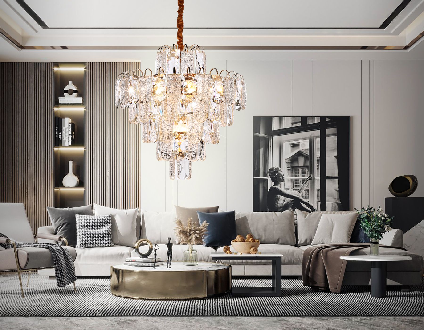 Подвесная люстра Ambrella light с хрусталем Traditional TR5233_AMB