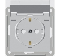 Розетка встраиваемая с заземлением, шторками и крышкой (белый) IP44 Systeme Electric RS16-152B-1-86