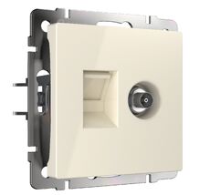 Розетка ТВ+Ethernet RJ-45 6 cat.(слоновая кость) Werkel a056110_WR