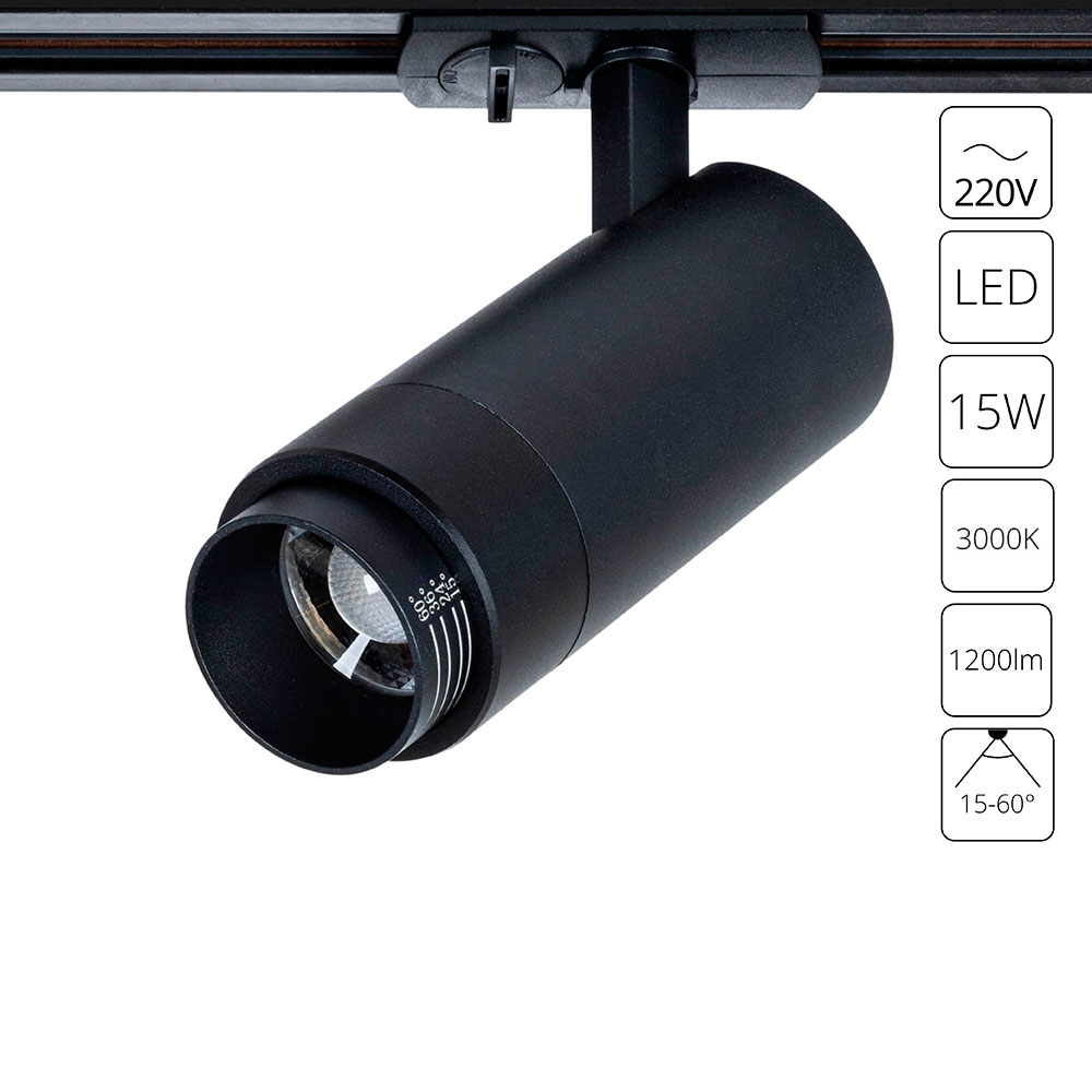 Трековый однофазный светильник Arte Lamp MERAK A3530PL-1BK