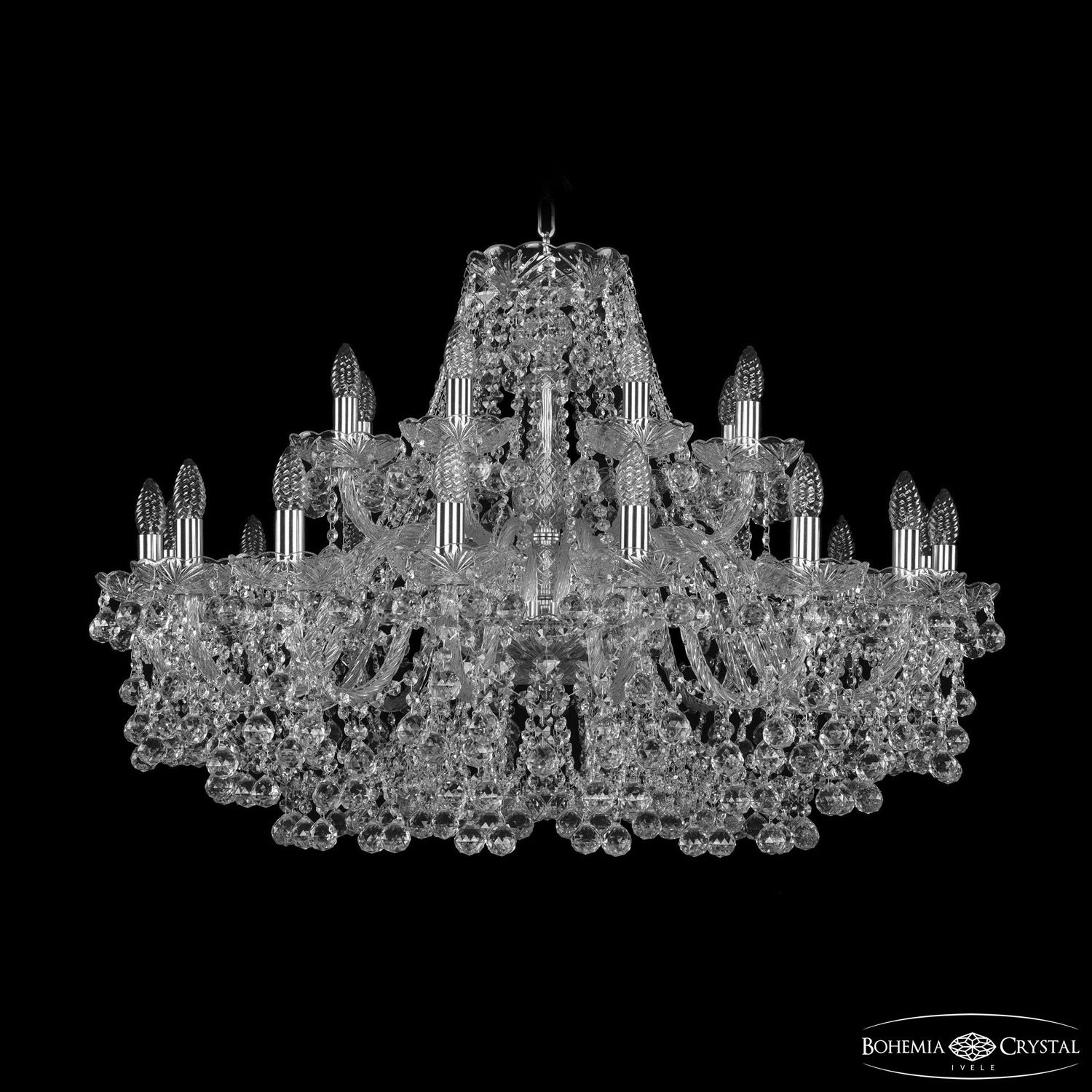 Хрустальная люстра Bohemia Ivele Crystal 1409/16+8/360 Ni_BI