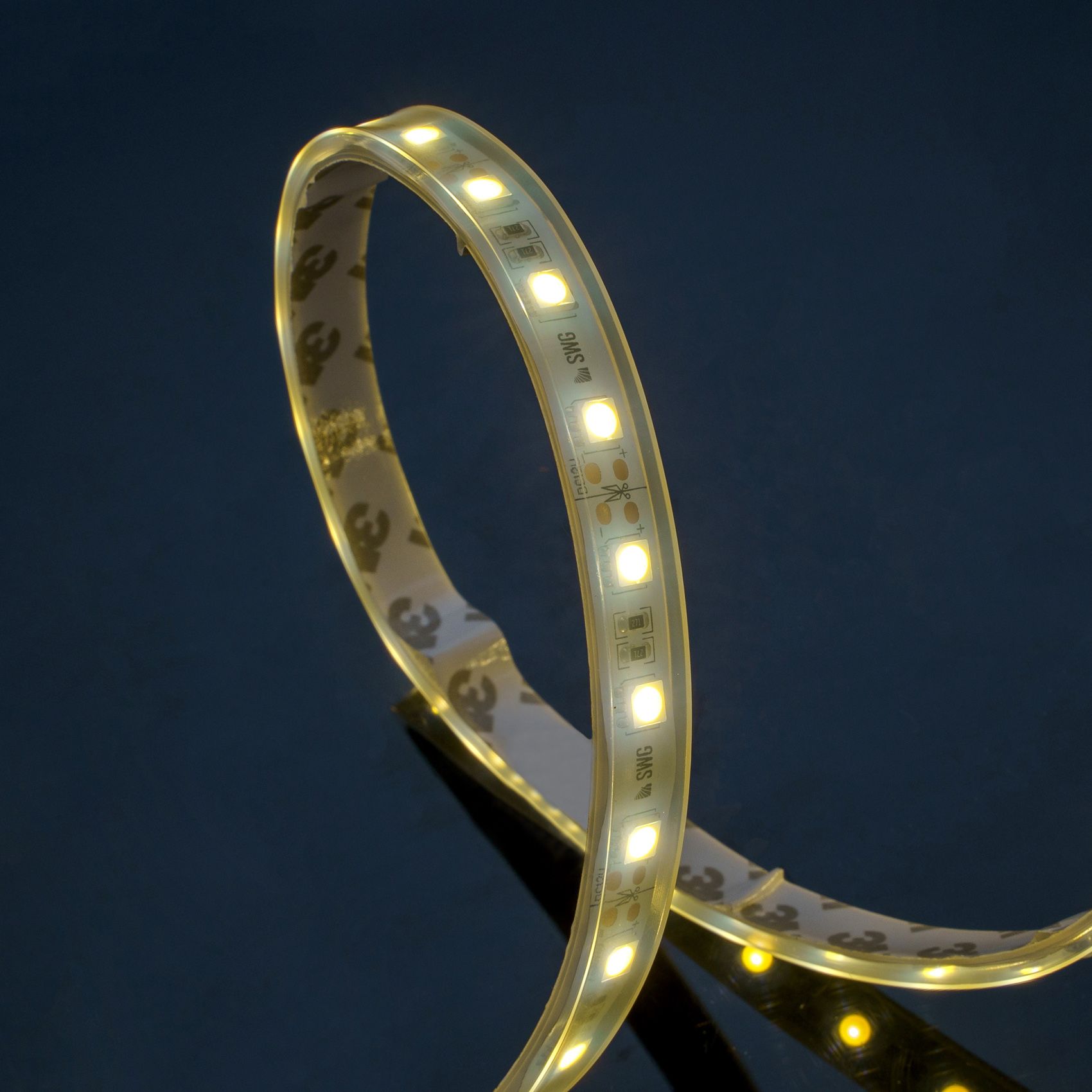 Светодиодная лента 12В 14.4Вт 3М IP66 цвет теплый белый SWG560-12-14.4-WW-66-M 00-00014783_SW