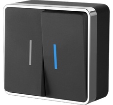 Выключатель двухклавишный с подсветкой Gallant WL15-03-03 a050975_WR