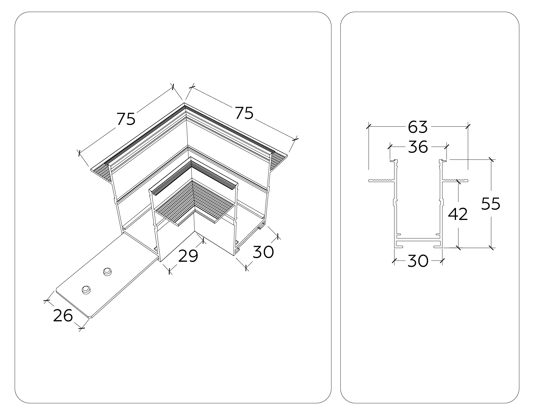 Коннектор угловой для встраиваемого шинопровода Ambrella Light Magnetic GL1040_AMB