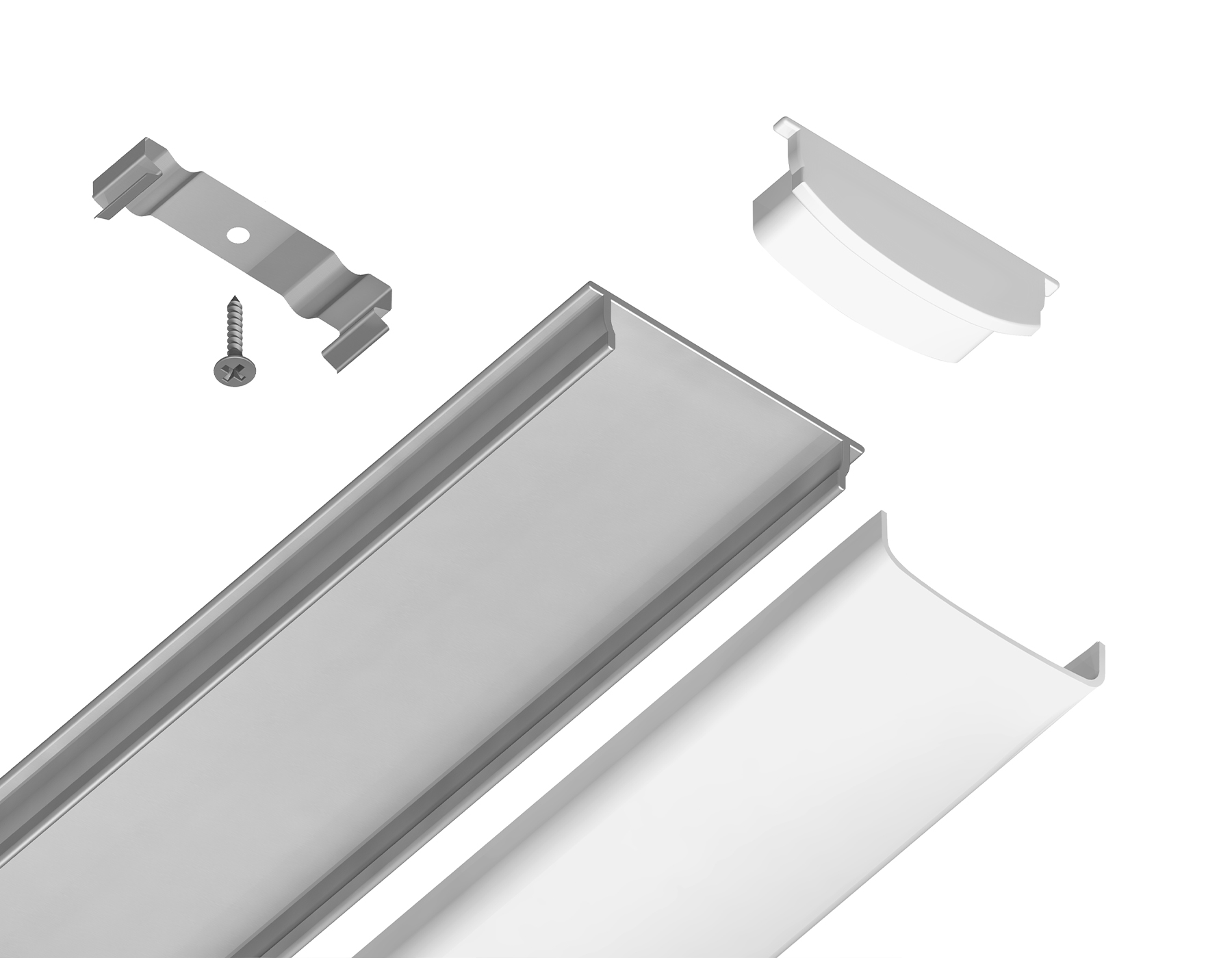 Алюминиевый профиль накладной гибкий для ленты до 15мм Ambrella Light ILLUMINATION GP1600AL_AMB