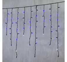 Гирлянда LTC Бахрома 3,2 x 0,9 м Синяя с Мерцанием Белого Диода 220В, 168 LED LL168BLW-1-2B