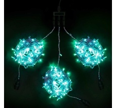 Комплект 3 Зеленых Нити по 20м c Контроллером, 600 LED, Провод Прозрачный Силикон, IP65 KDD600C-10-1G