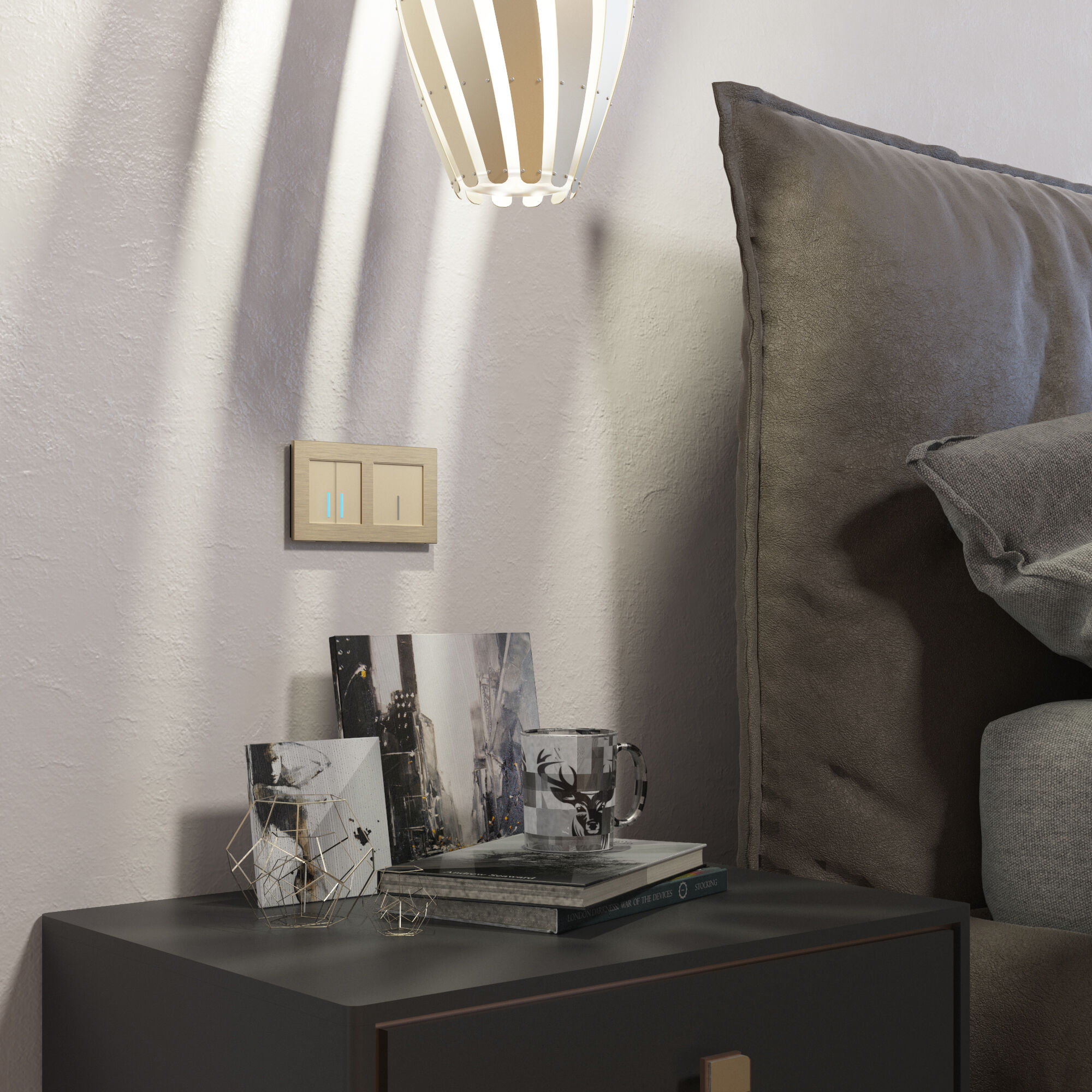 Сенсорный выключатель одноклавишный с подсветкой 1000 Вт Werkel a057682_WR