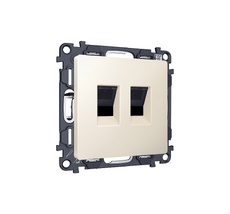 Комплект механизма компьютерной двойной розетки RJ-45 с автоматической защитной шторкой ALFA QUANT (AP3321, VM189) Ambrella Volt MA332110_AMB