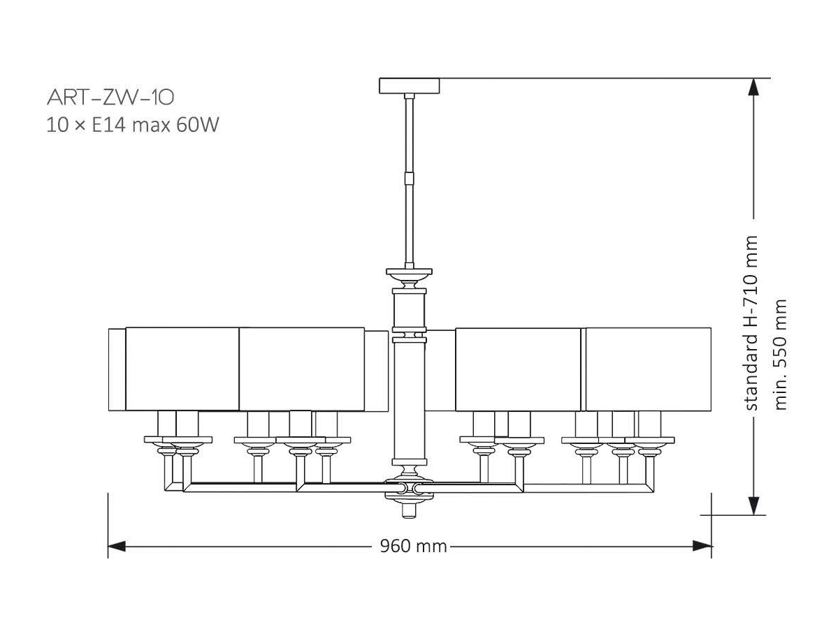 Потолочная люстра Kutek Artu ART-ZW-10(Z)
