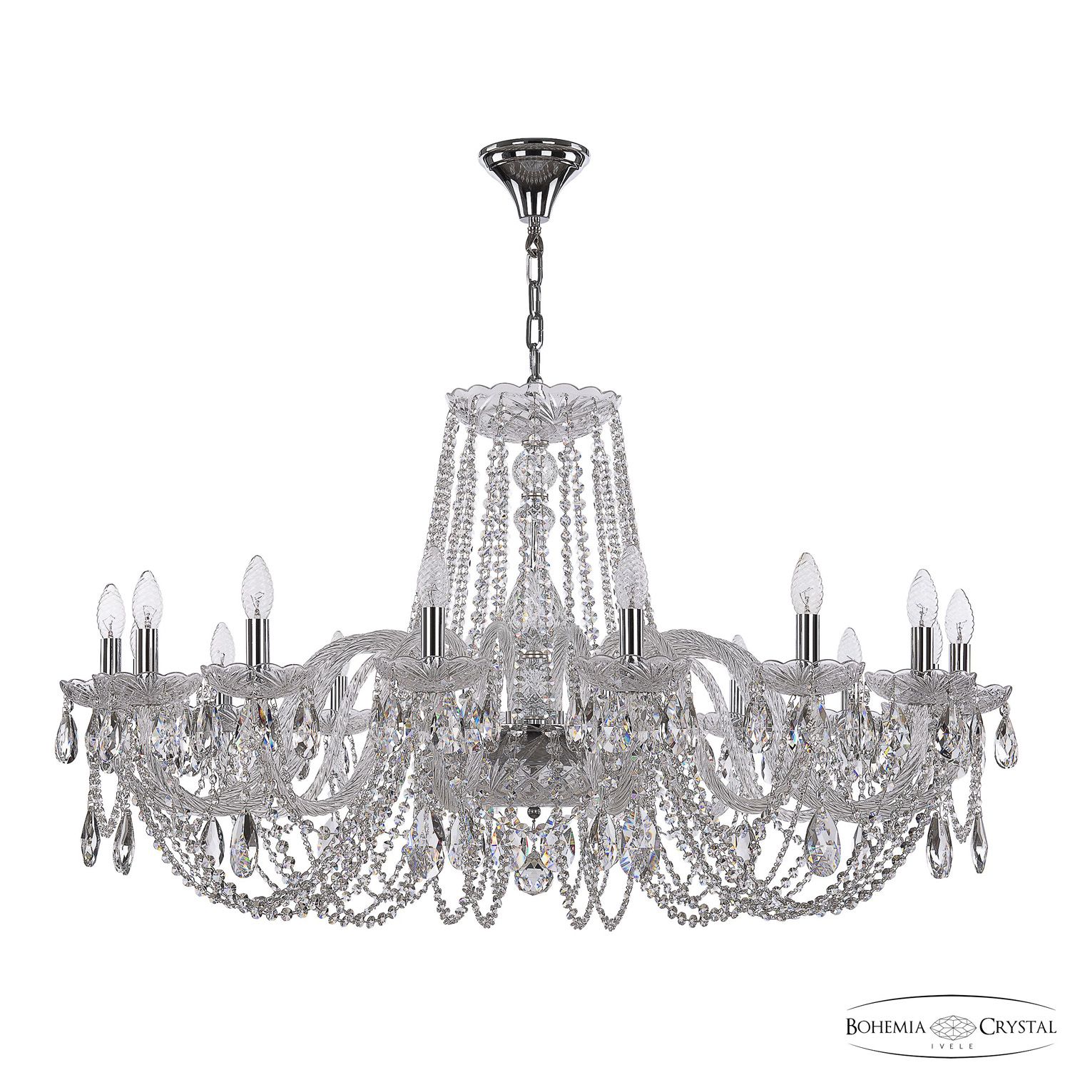 Хрустальная люстра Bohemia Ivele Crystal 1402/16/400 Ni_BI