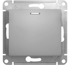 Выключатель встраиваемый одноклавишный с подсветкой (алюминий) Systeme Electric GSL000363