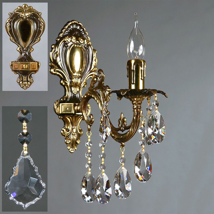 Бра Ambiente GRANADA 2118/1 PB Leaf crystal_BZ