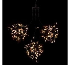 Комплект 3 Тепло-Белых Нити по 20м, 600 LED, Провод Черный ПВХ, IP54 KDD600-11-1WW