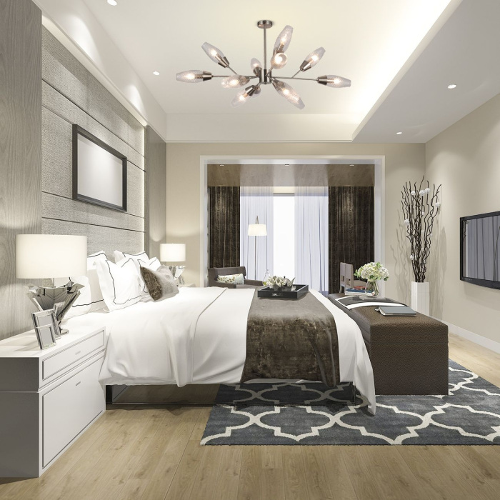 Потолочная люстра на штанге 10165/12PL E14*60W Nickel Escada 10165/12PL Nickel_ESC