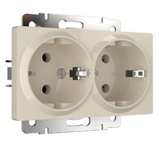 Розетка двойная с заземлением Werkel WL03-SKG-02-IP20 a051465_WR