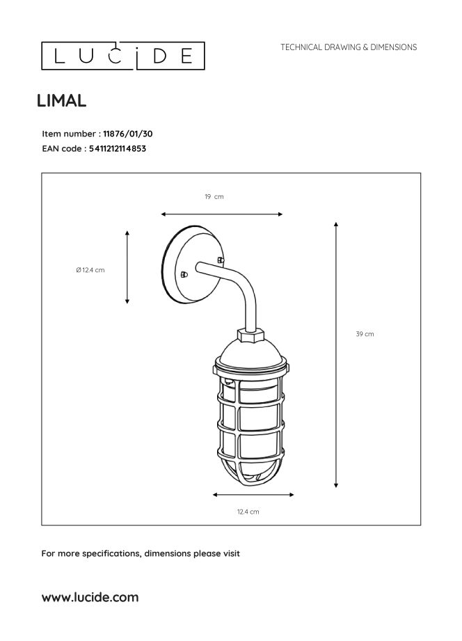 Бра Lucide LIMAL 11876/01/30