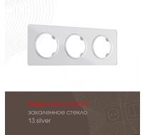 Рамка из закаленного стекла на 3 поста Arte Milano 502.13-3.silver