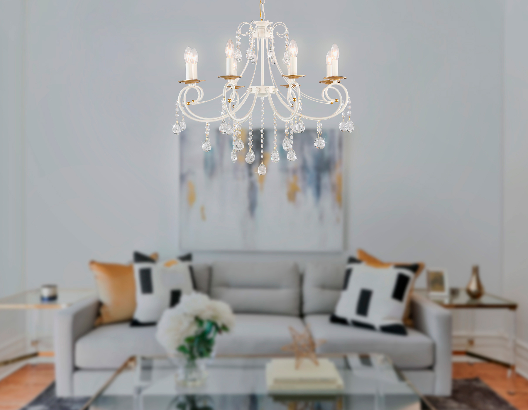 Подвесная люстра с хрусталем Ambrella Light TRADITIONAL TR4917_AMB