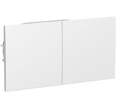 Розетка встраиваемая двойная с заземлением, шторками и крышкой (белый) Systeme Electric ATN000128