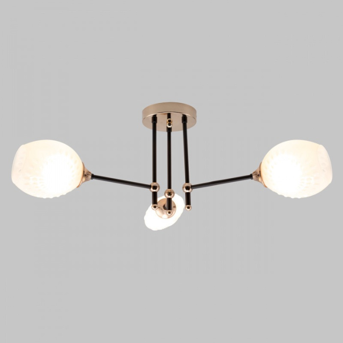 Потолочная люстра на штанге Imex MD.4144-3-S-BK+FGD_IM