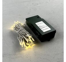 Гирлянда Нить на Батарейках 5м Шампань, 50 LED, Провод Прозрачный Силикон, IP65 EST50-4W10-8CH