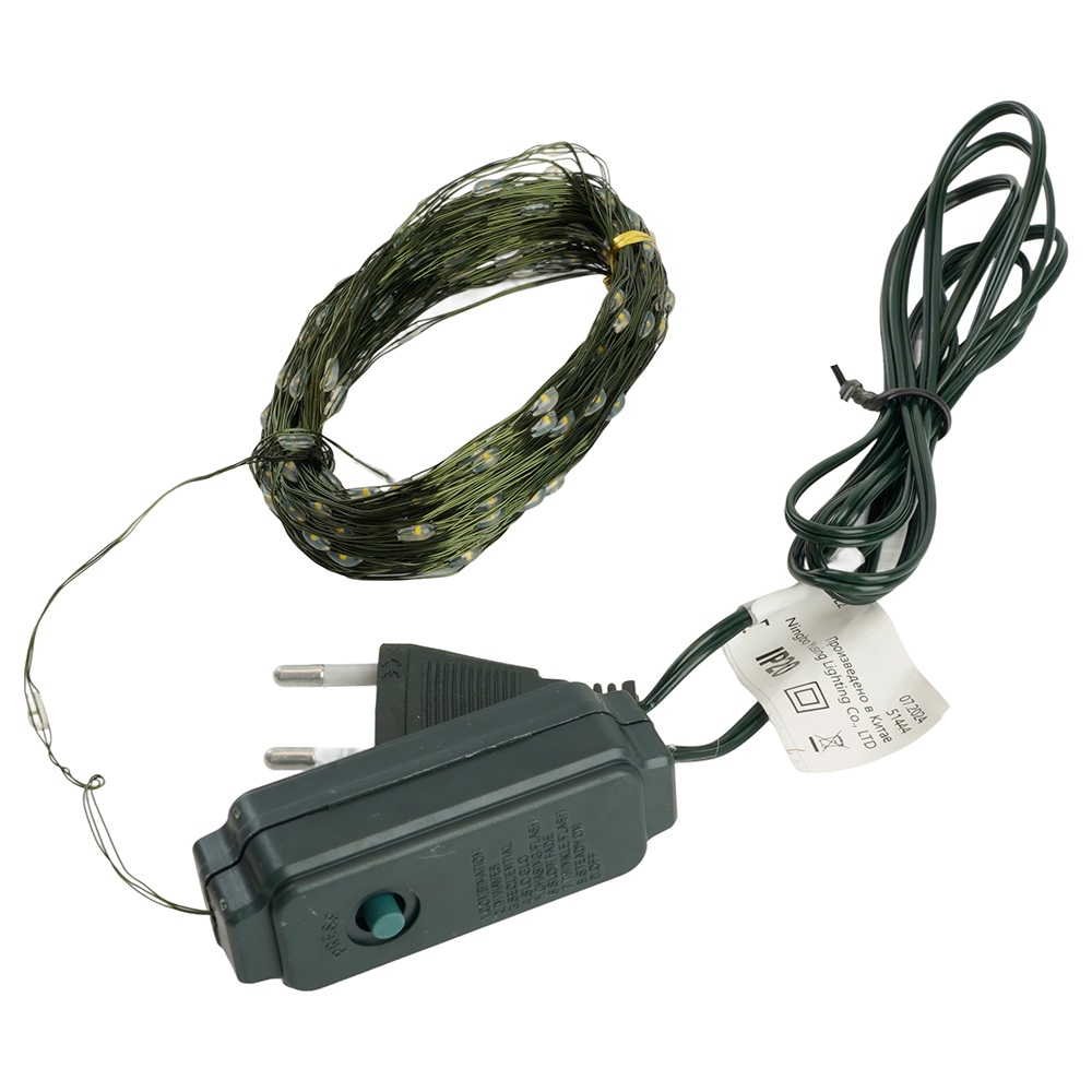 Светодиодная гирлянда линейная Роса (на проволоке) 2700К c питанием от сети 220V 20м Feron 51442_FR