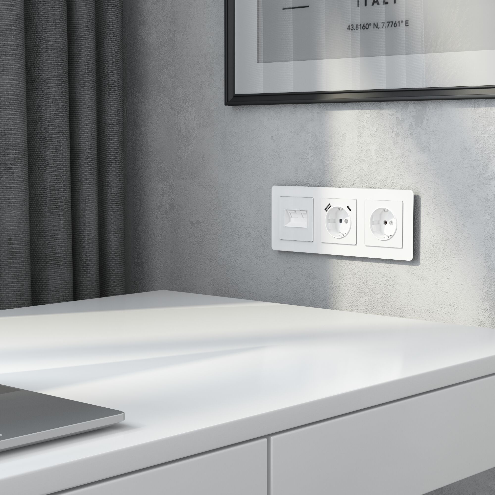 Накладка для двойной розетки Еthernet RJ-45 Werkel a064026_WR