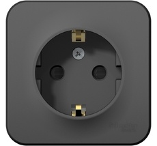 Розетка накладная с заземлением и шторками (антрацит) Systeme Electric BLNRA011106