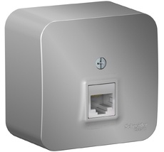 Розетка накладная Ethernet RJ-45 (алюминий) Systeme Electric BLNIA045003