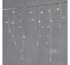 Гирлянда Бахрома 3,1 x 0,5 м Тепло-Белая с Мерцанием Белого Диода 220В, 150 LED, Провод Прозрачный ПВХ, IP54 PIL150BLW-10-2WW