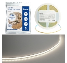 Светодиодная лента COB 320SMD(2110) 10Вт/м 24V 4000K IP20 Feron 51845_FR