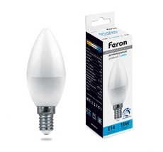 Лампа светодиодная C37 свеча диммируемая 11W 230V E14 6400К Feron 51057_FR